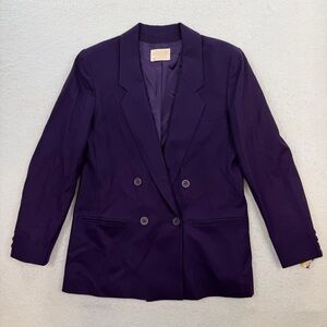 NWT Pendleton Purple Double Breasted Wool Blazer Size 10